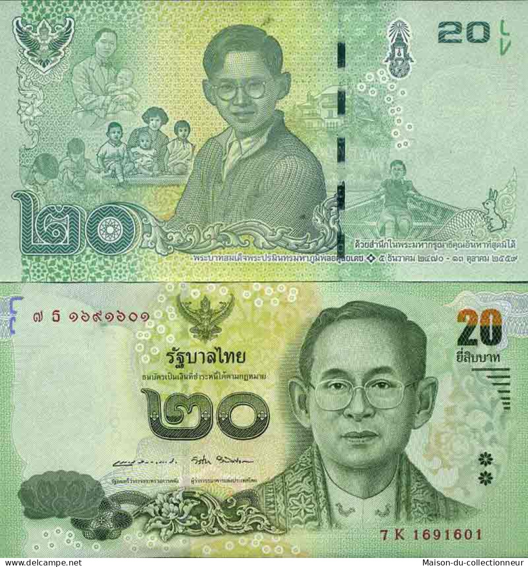 Billet De Banque Collection Thailande - PK N° 130 - 20 Baht - Tailandia