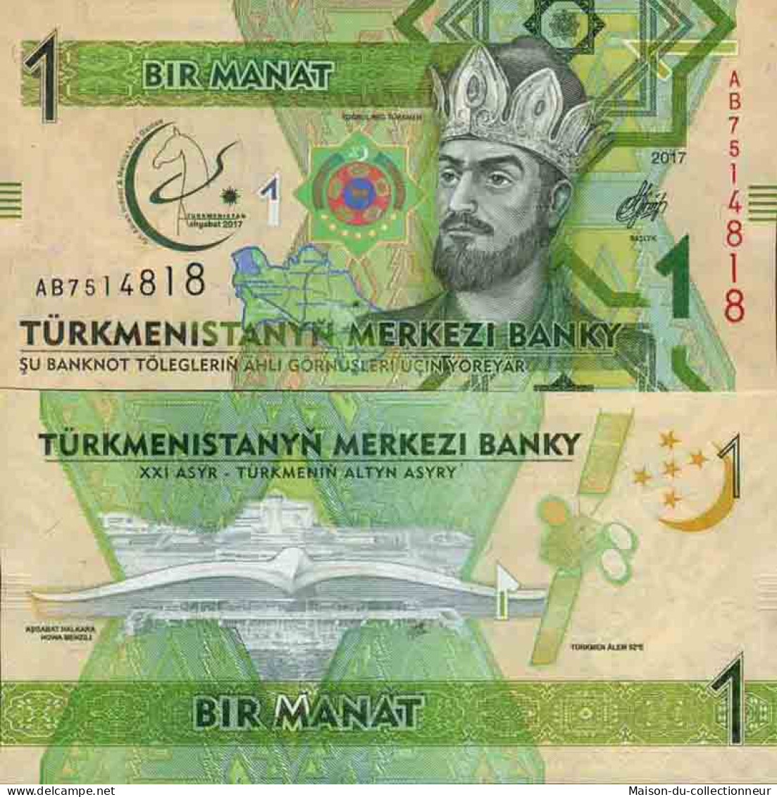 Billet De Banque Collection Turkmenistan - PK N° 36 - 1 Manats - Turkménistan