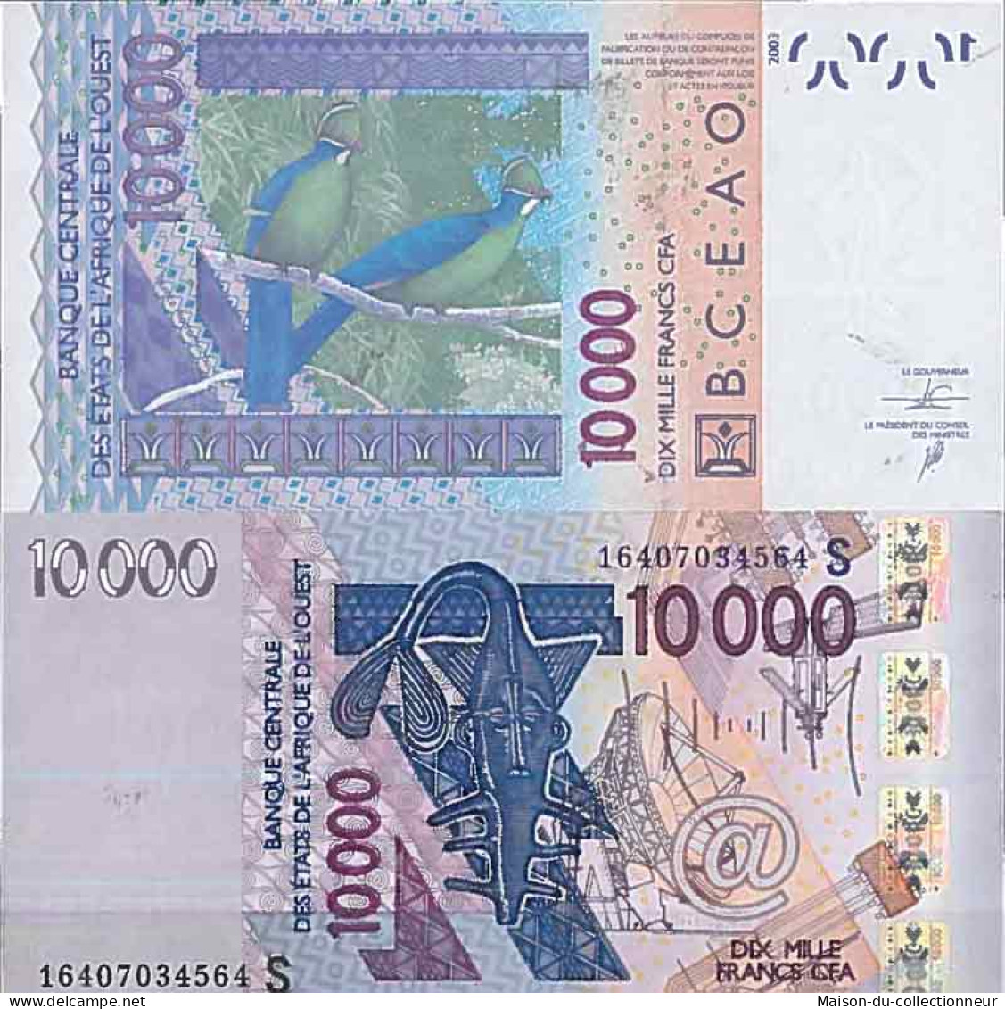 Billet De Banque Collection Afrique De L'Ouest Guinée Bissau - PK N° 918S - 10 000 Francs - Guinea-Bissau