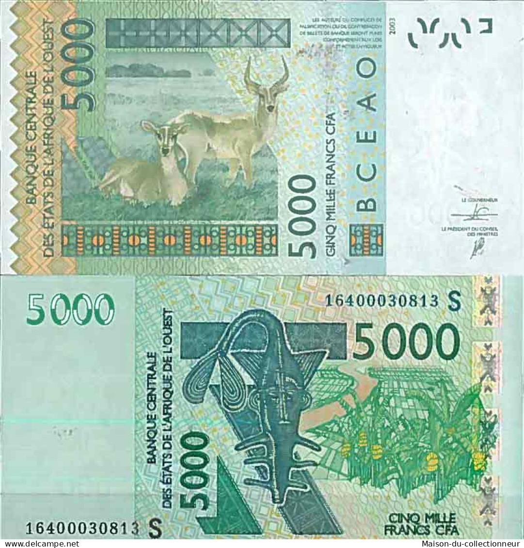 Billet De Banque Collection Afrique De L'Ouest Guinée Bissau - PK N° 917S - 5 000 Francs - Guinee-Bissau