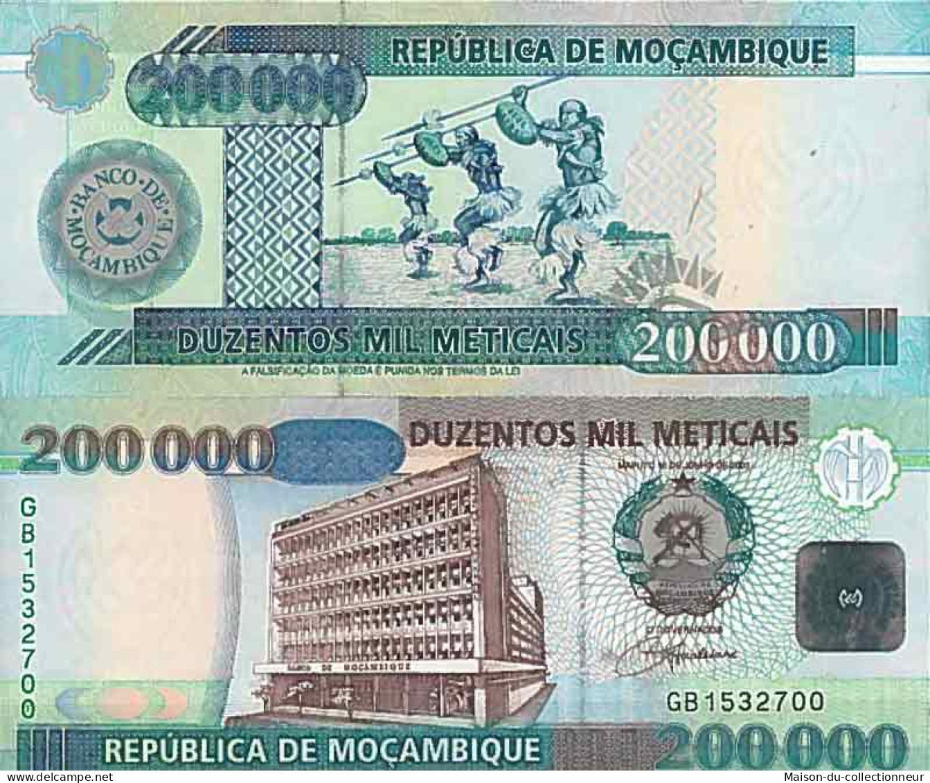 Billet De Banque Collection Mozambique - PK N° 141 - 200 000 Meticais - Moçambique