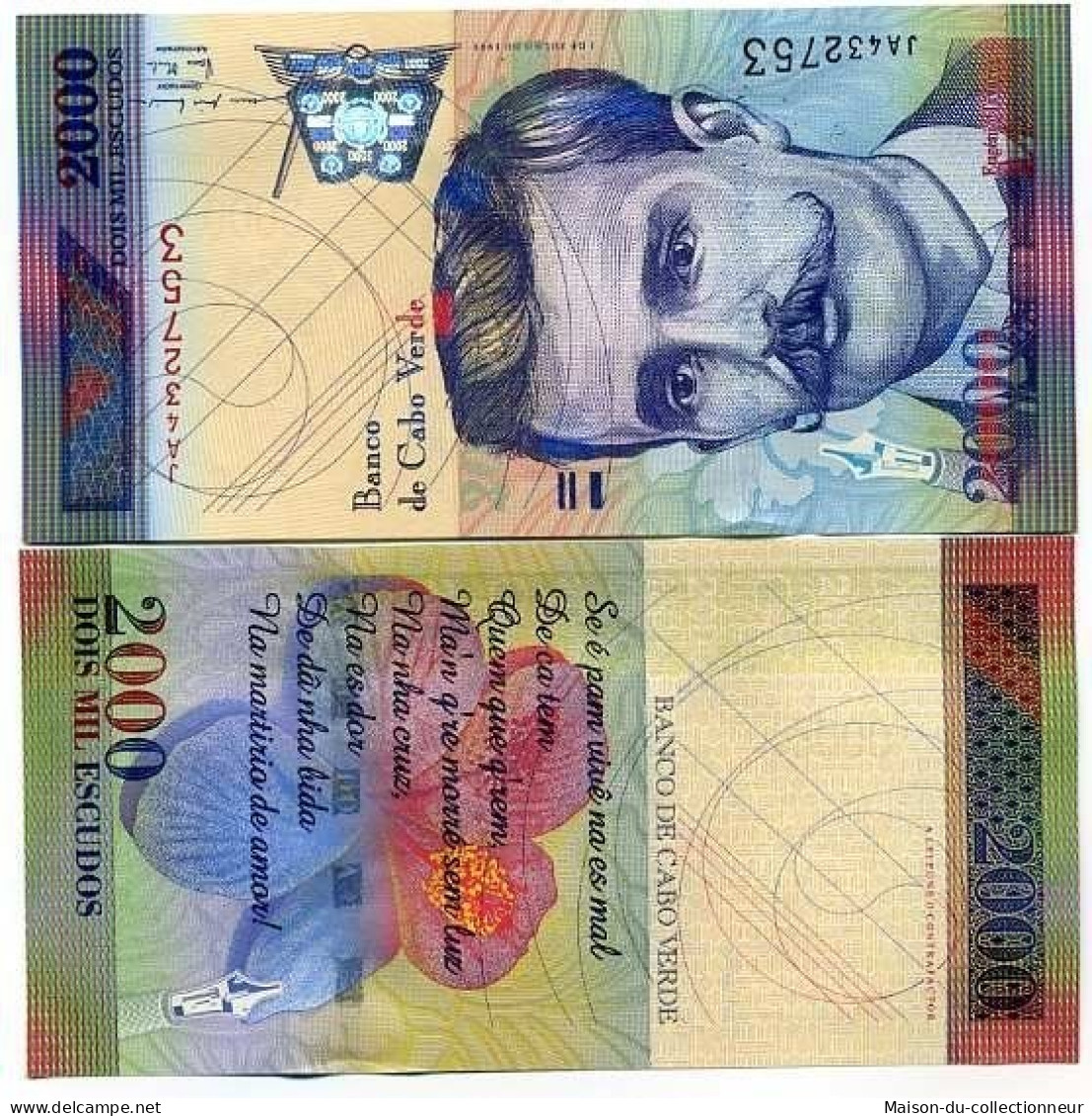 Billets Banque Cap Vert Pk N° 66 - 2000 Escudos - Kaapverdische Eilanden