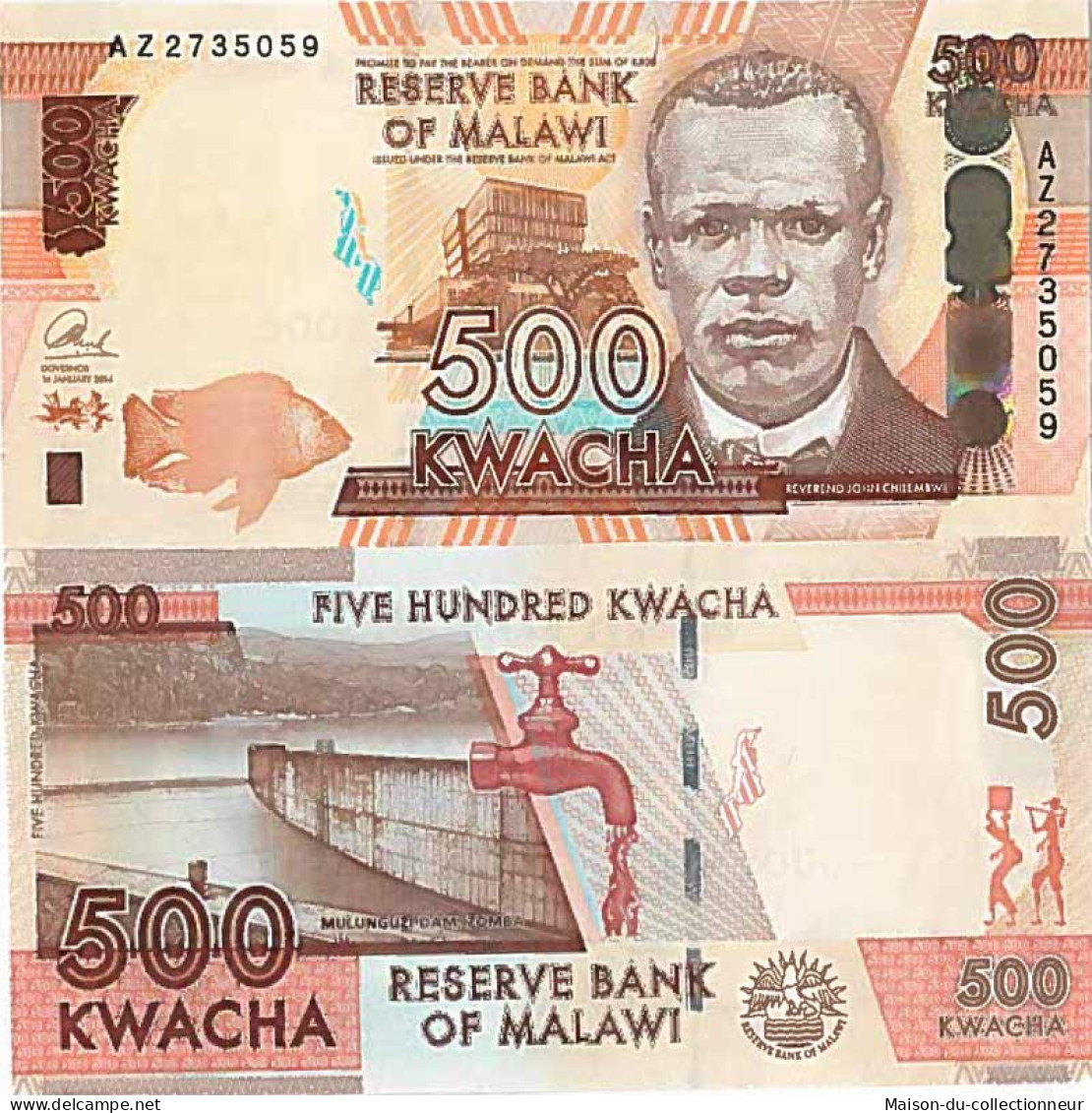 Billet De Banque Collection Malawi - PK N° 66 - 500 Kwacha - Malawi