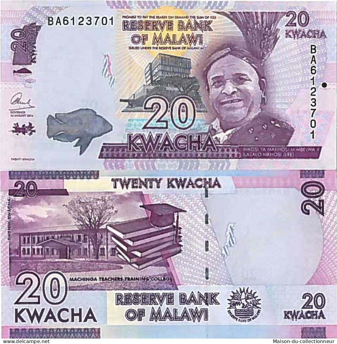 Billet De Banque Collection Malawi - PK N° 63 - 20 Kwacha - Malawi
