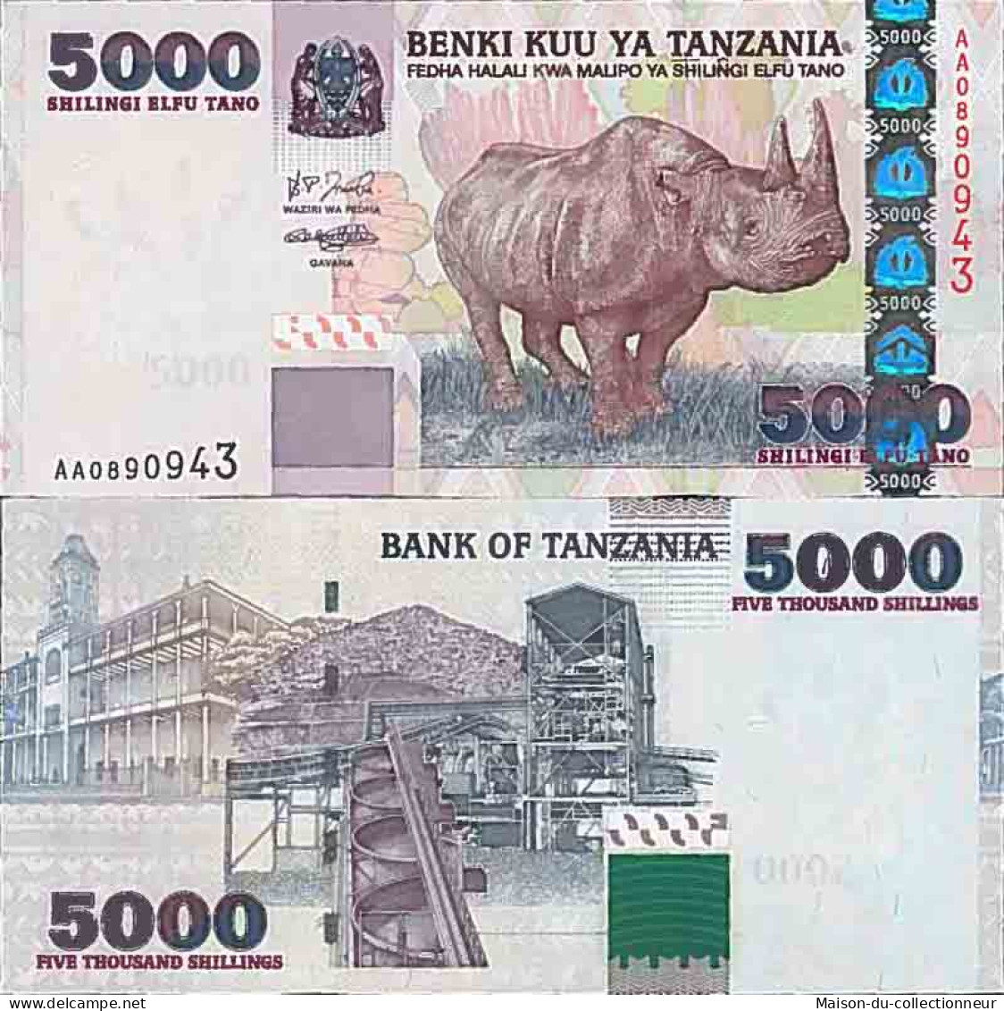 Billet De Banque Collection Tanzanie - PK N° 38 - 5000 Shilings - Tanzania