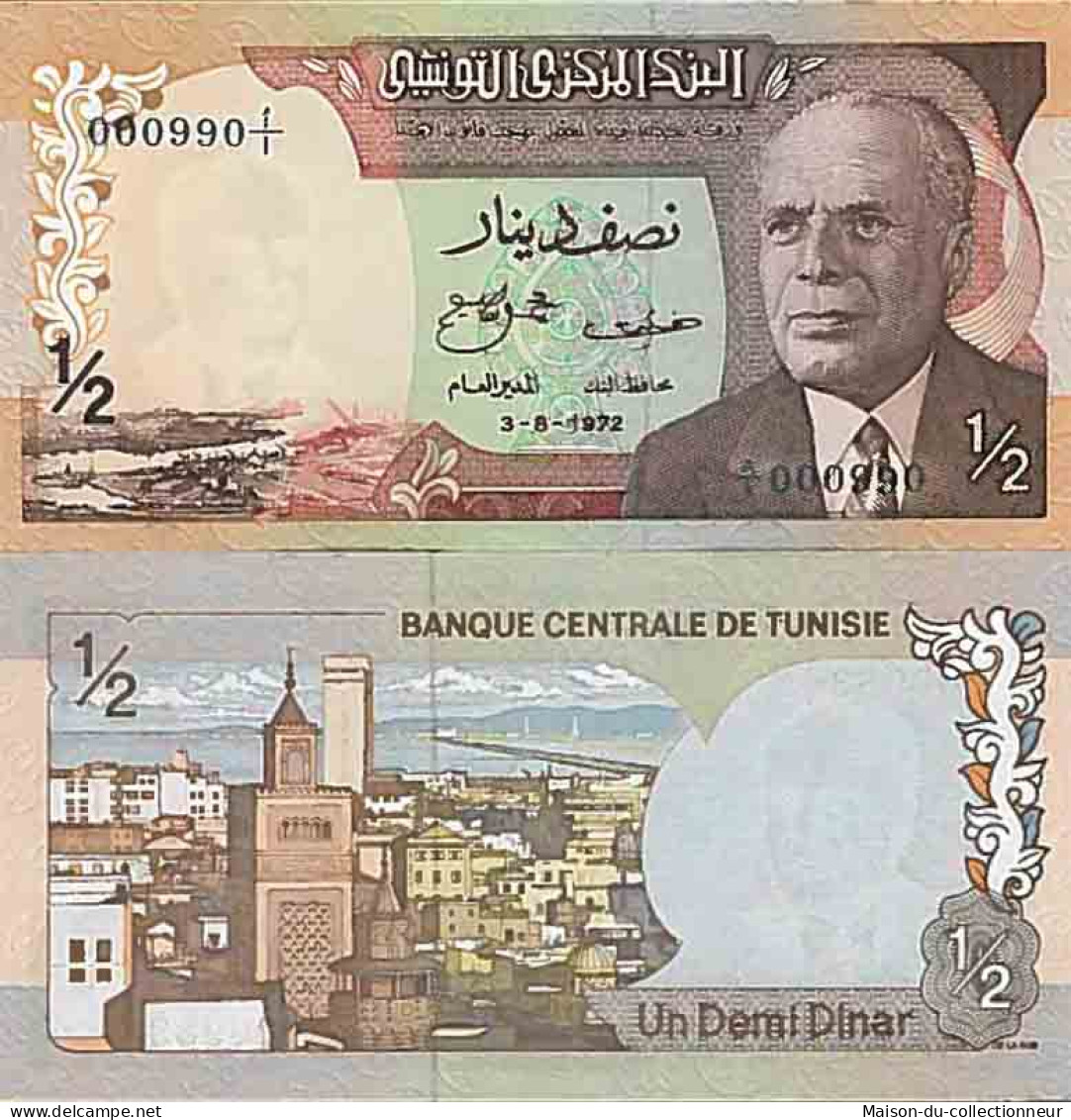 Billet De Banque Collection Tunisie - PK N° 66 - 0,5 Dinars - Tunesien