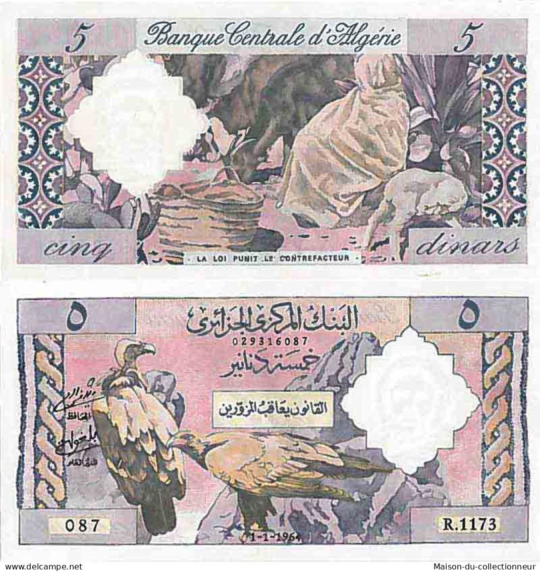 Billet De Banque Collection Algerie - PK N° 122 - 5 Dinars - Algeria