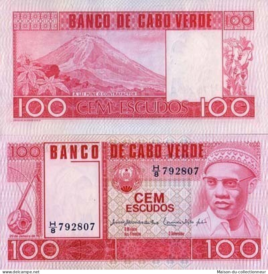 Billet De Collection Cap Vert Pk N° 54 - 100 Escudos - Capo Verde