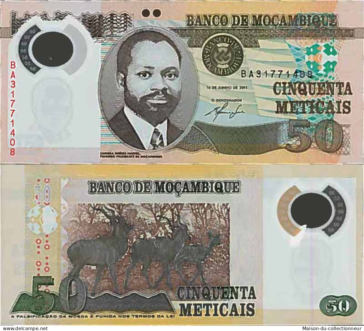 Billet De Banque Collection Mozambique - PK N° 150 - 50 Meticais - Mozambico