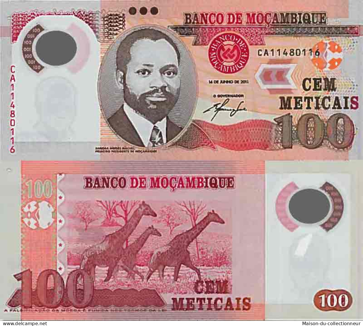 Billet De Banque Collection Mozambique - PK N° 151 - 100 Meticais - Mozambico