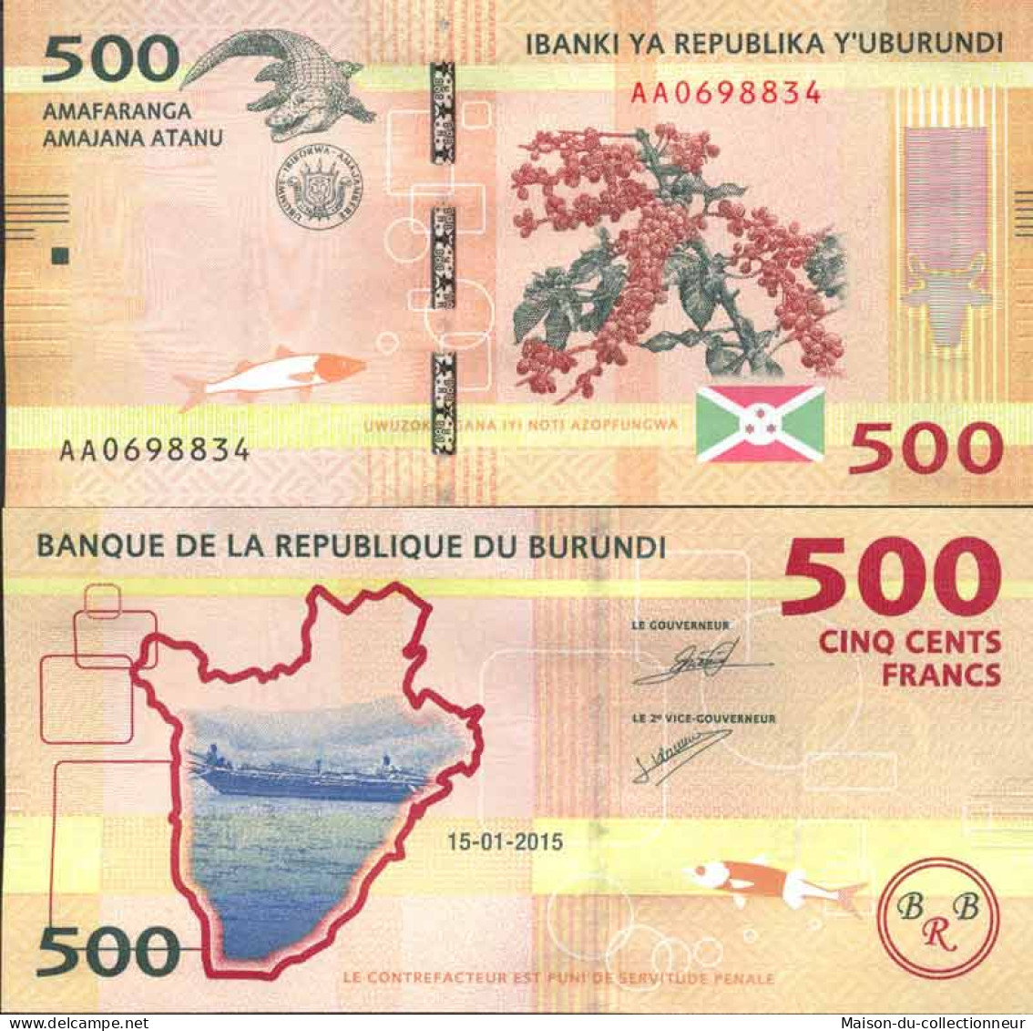 Billet De Banque Collection Burundi - PK N° 50 - 500 Francs - Burundi