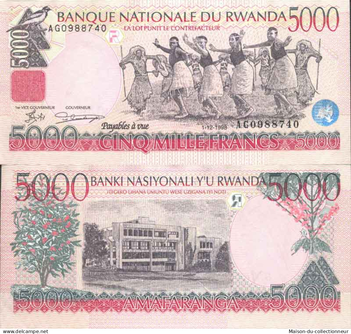 Billet De Banque Collection Rwanda - PK N° 28 - 5 000 Francs - Ruanda