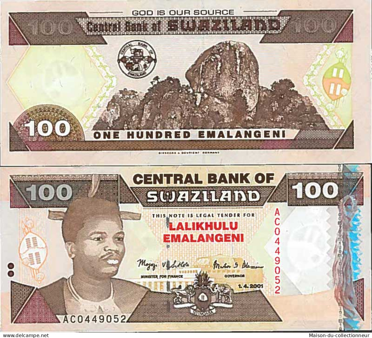 Billet De Banque Collection Swaziland - PK N° 39 - 100 Lilangeni - Swasiland