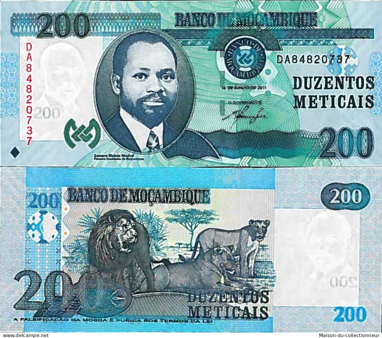 Billet De Banque Collection Mozambique - PK N° 152 - 200 Meticais - Mozambique