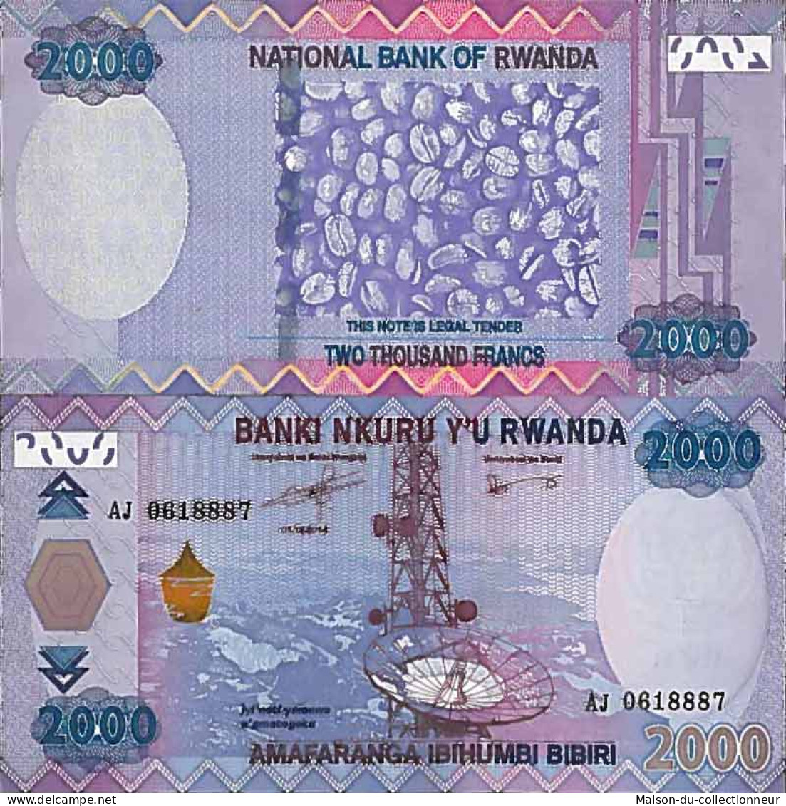 Billet De Banque Collection Rwanda - PK N° 40 - 2000 Francs - Rwanda