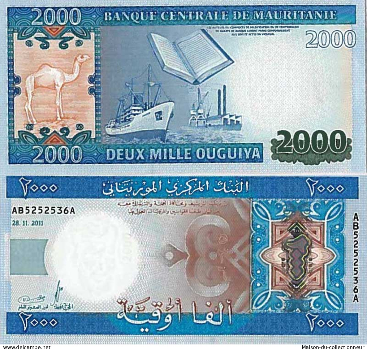 Billet De Banque Collection Mauritanie - PK N° 20 - 2000 Quguiya - Mauritanië