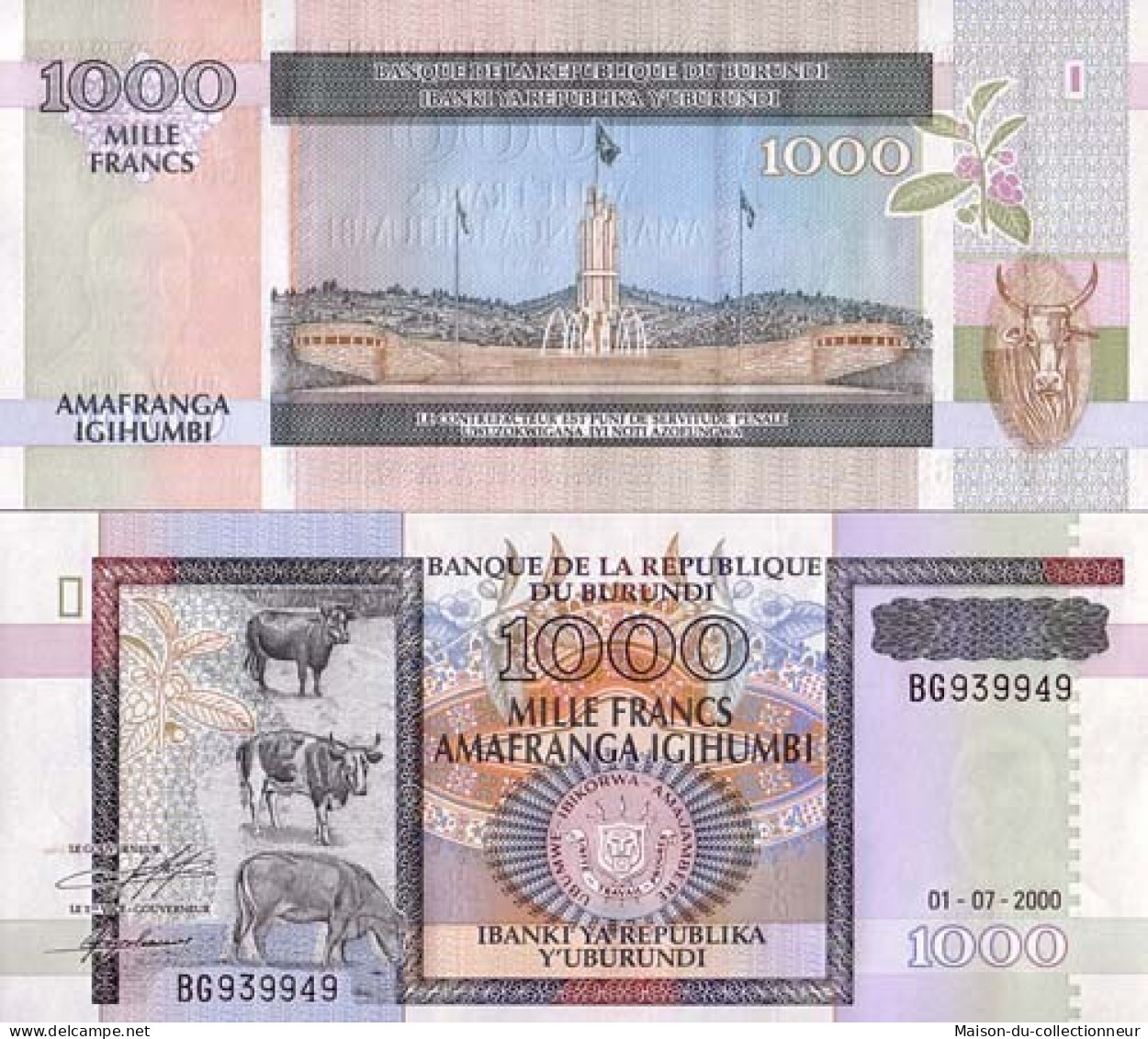Billet De Banque Burundi Pk N° 39C - 1000 Francs - Burundi