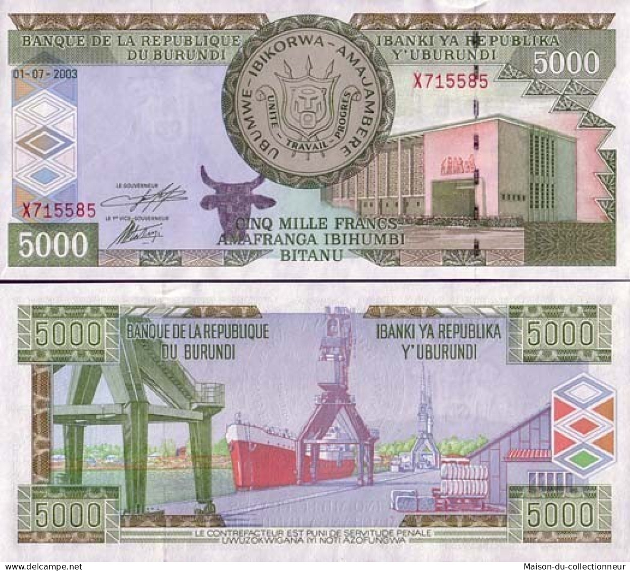Billet De Banque Burundi Pk N° 42 - 5000 Francs - Burundi