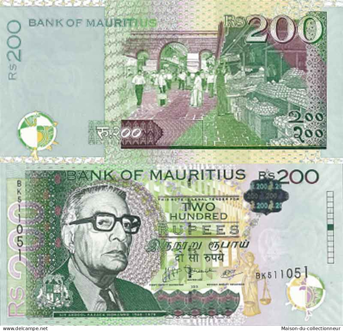 Billet De Banque Collection Maurice - PK N° 61 - 200 Ruppees - Maurice