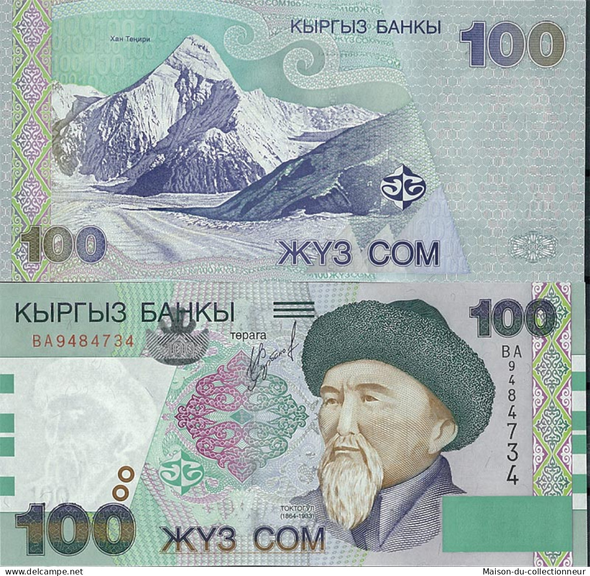 Billets De Collection Kirghizstan Pk N° 21 - 100 Som - Kirghizistan