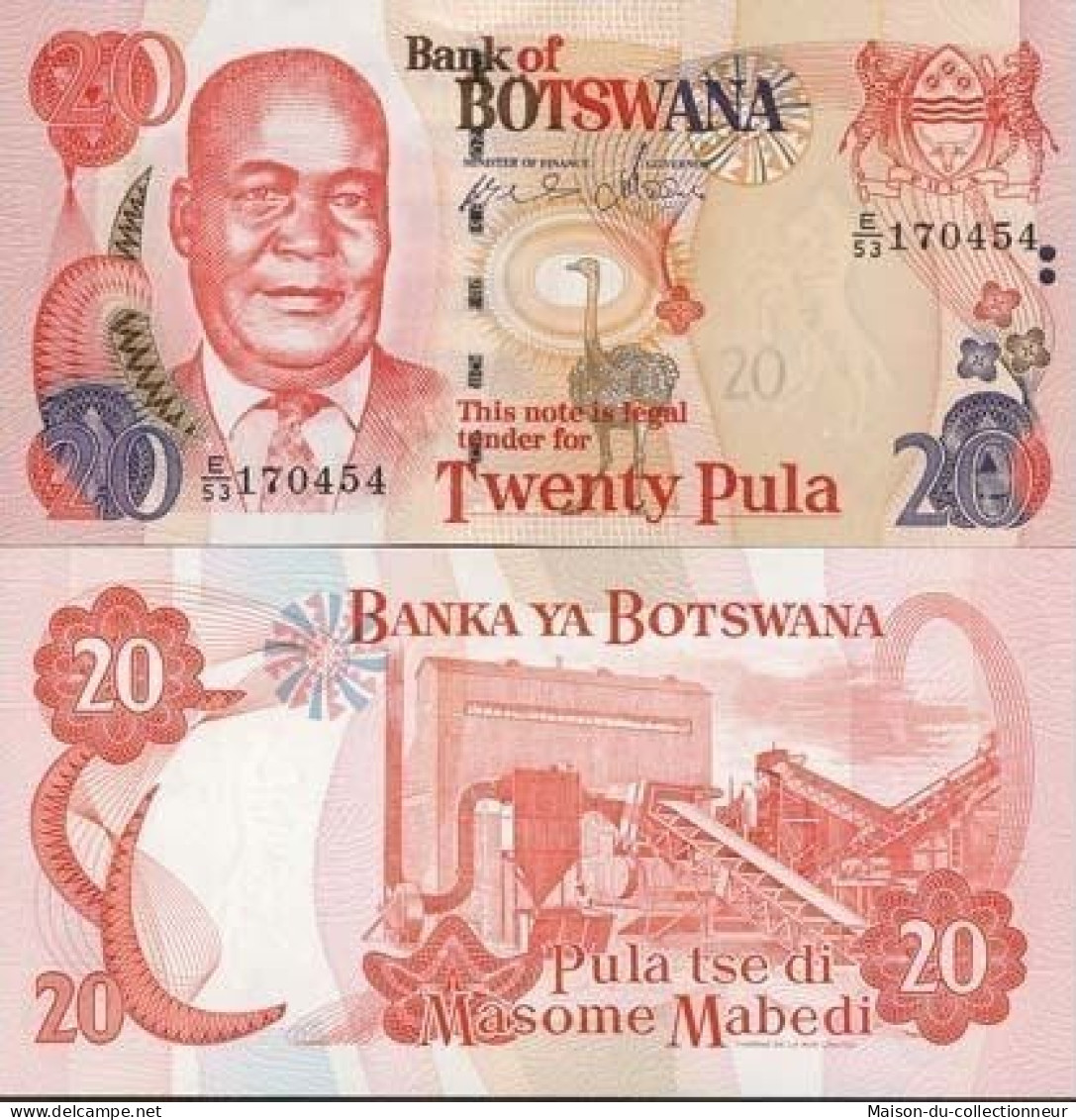 Billets Banque Botswana Pk N° 25 - 20 Pula - Botswana