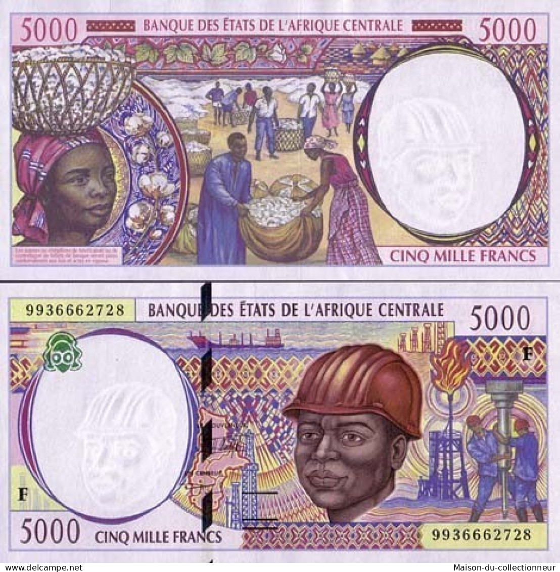 Billets De Banque Afrique Centrale Centrafrique Pk N° 304 - 5000 Francs - República Centroafricana