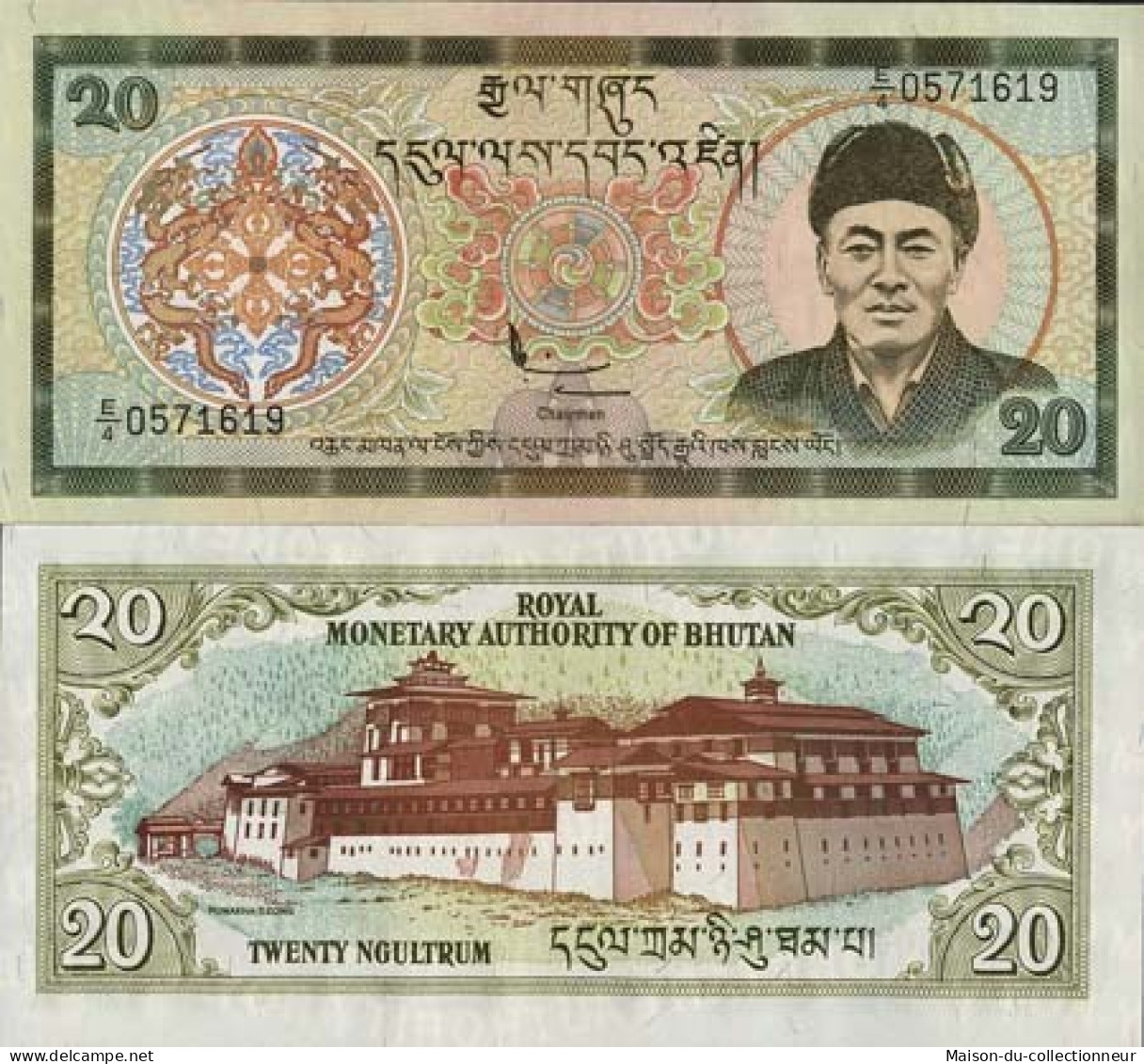 Billet De Collection Bhoutan Pk N° 16 - 20 Ngultrums - Bhutan