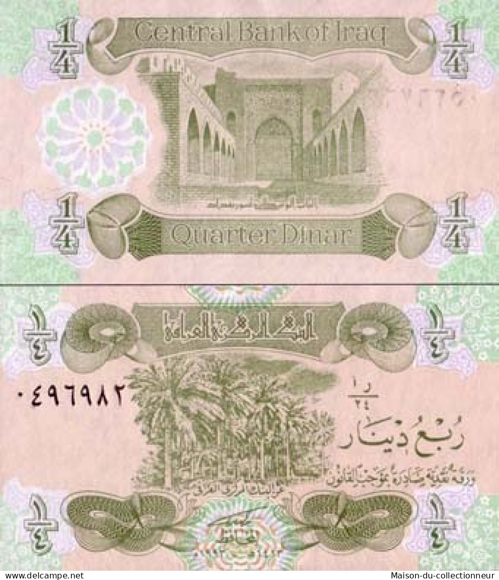 Billets De Banque Irak Pk N° 77 - 1/4 Dinar - Iraq