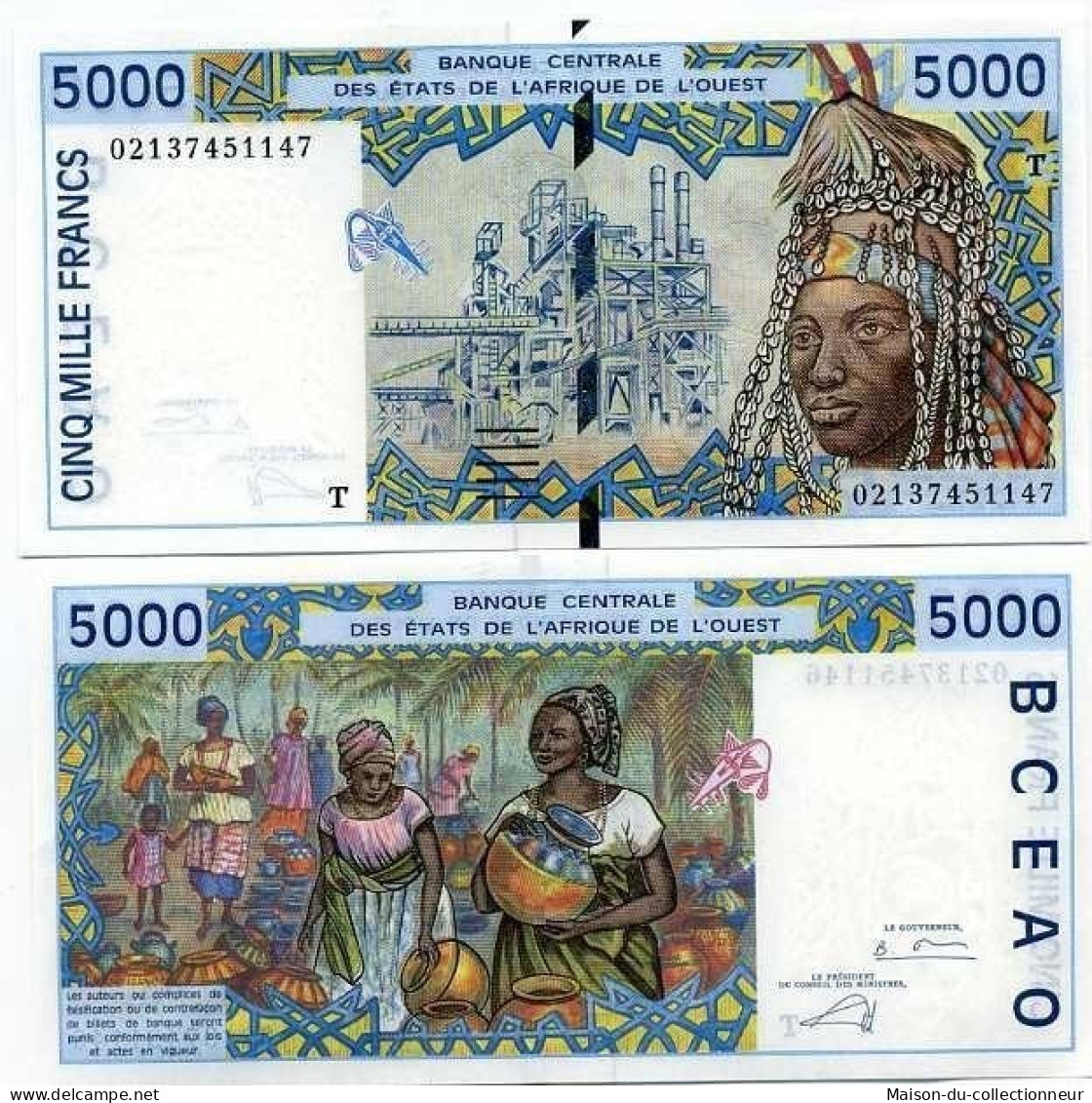 Billets Collection Afrique De L'ouest Togo Pk N° 813 - 5000 Francs - Togo