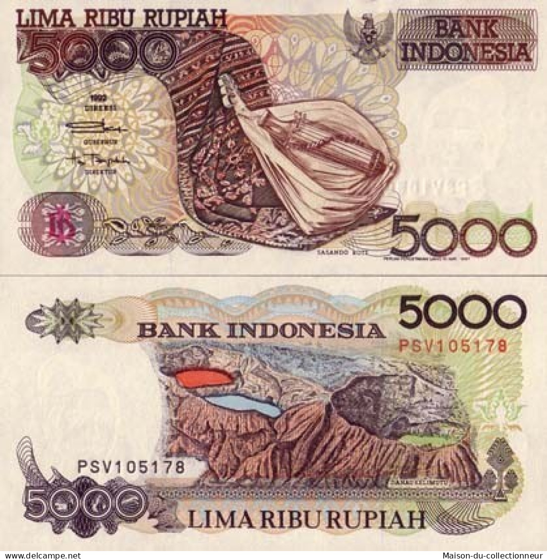 Billet De Collection Indonesie Pk N° 130 - 5000 Rupiah - Indonésie