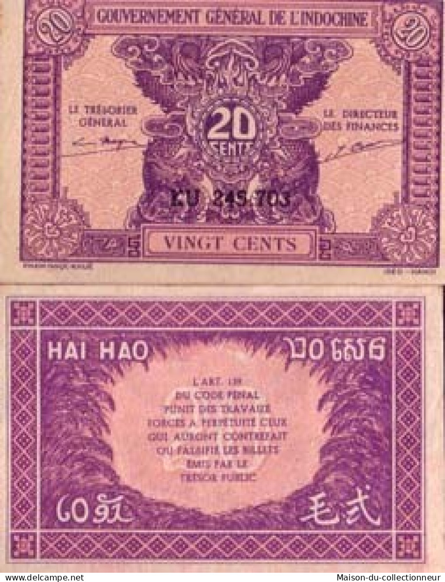 Billets Collection Indochine Pk N° 90 - 20 Cents - Indochina