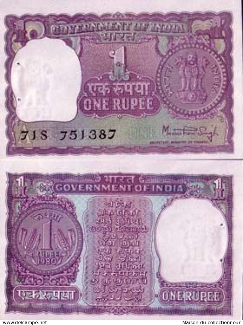 Billets Banque Inde Pk N° 77 - 1 Ruppe - Inde