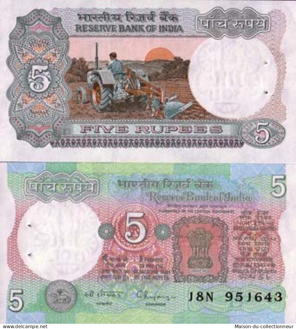 Billets Collection Inde Pk N° 80 - 5 Rupee - Inde