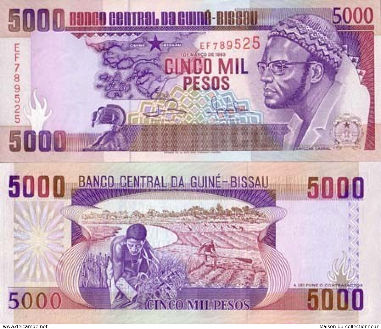 Billet De Collection Guinee Bissau Pk N° 14 - 5000 Pesos - Guinea-Bissau