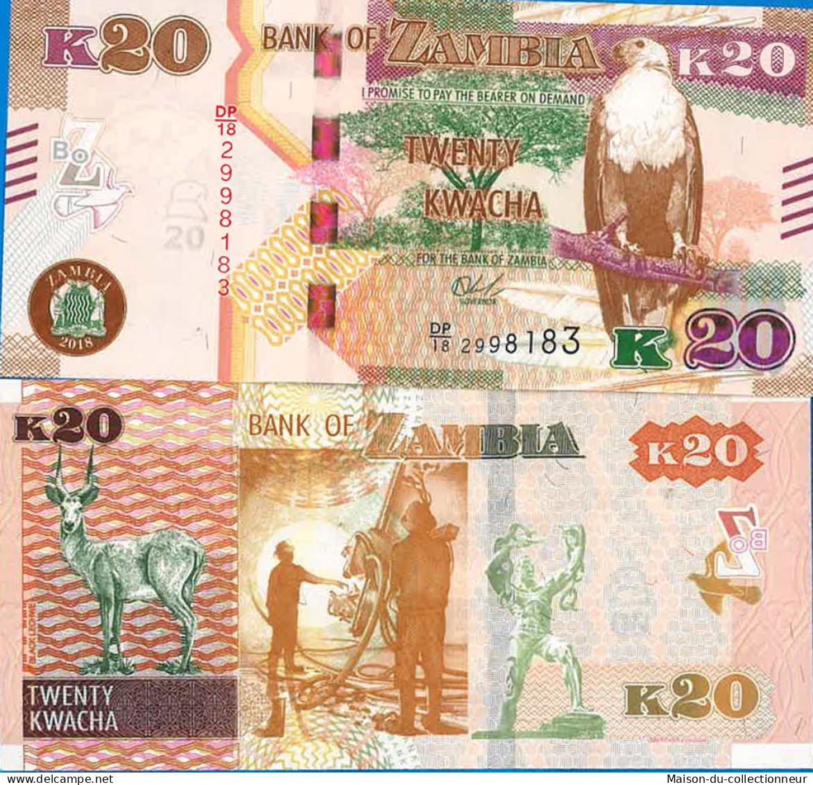 Billet De Banque Collection Zambie - PK N° 59 - 20 Kwacha - Zambie