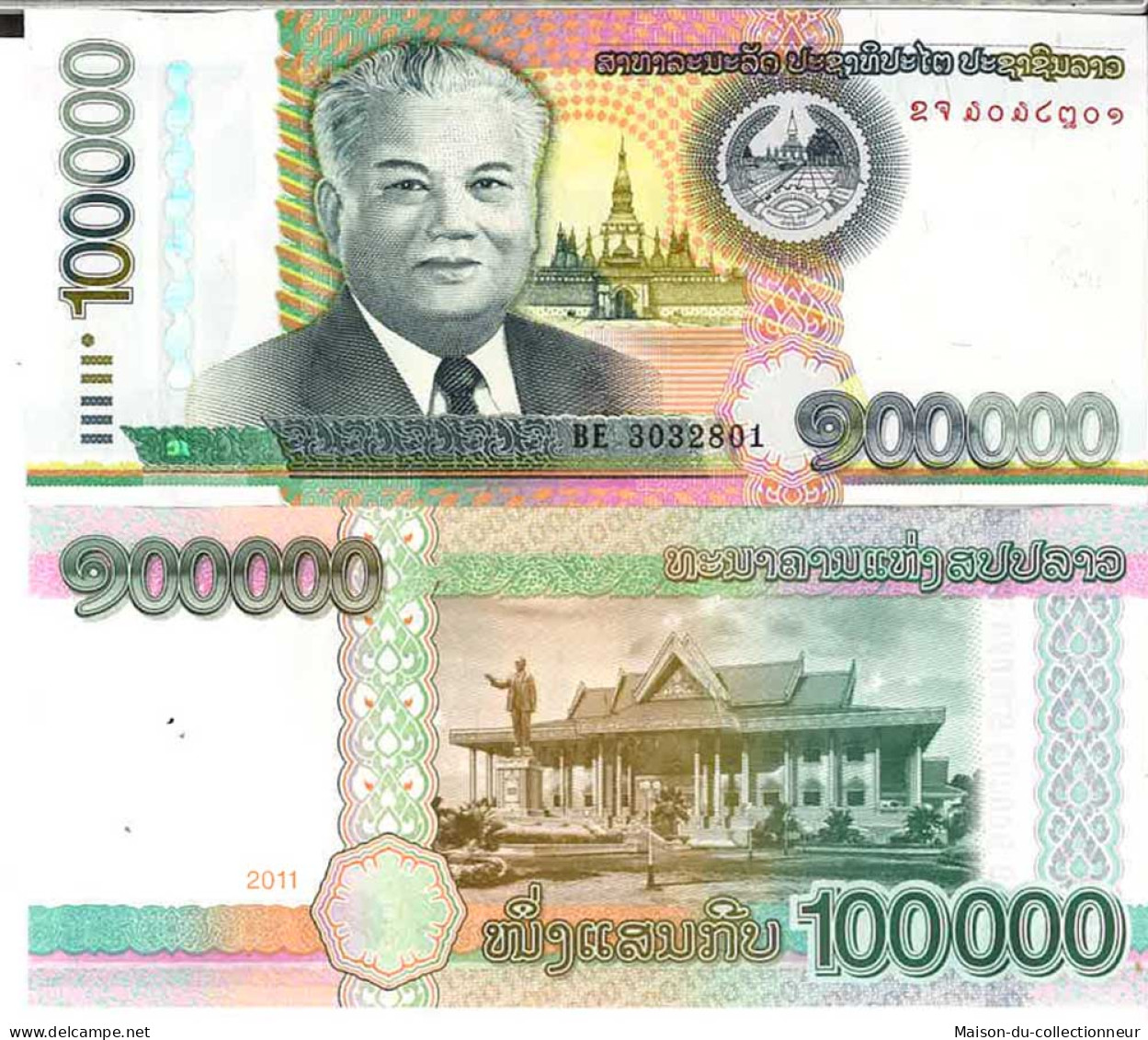 Billet De Banque Collection Laos - PK N° 42 - 10 0 000 Kip - Laos