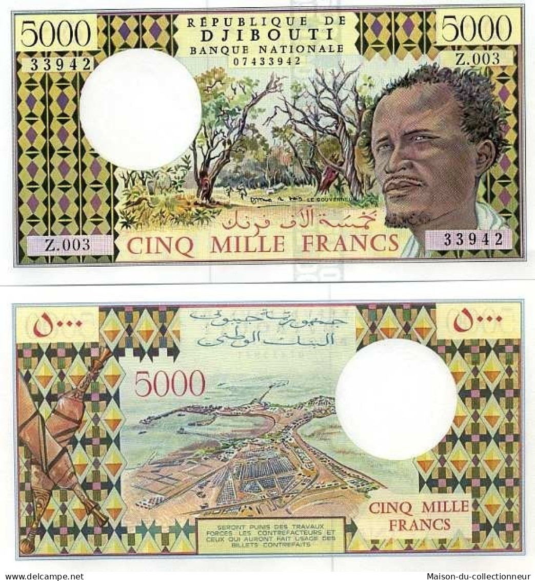 Billets Collection DJIBOUTI Pk N° 38 - 5000 Francs - Djibouti