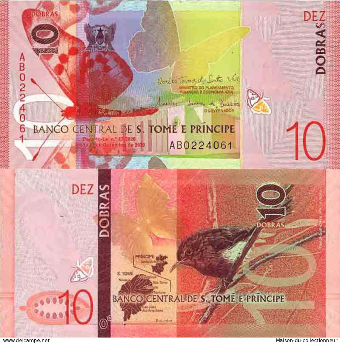 Billet De Banque Collection Saint Thomas Et Prince - W N° 77 - 10 Dobras - Sao Tome En Principe