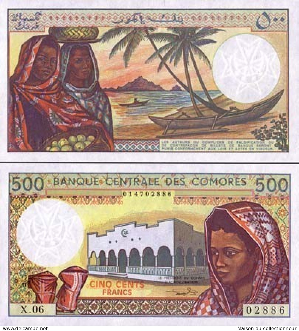 Billets Banque Comores Pk N° 10 - 500 Francs - Komoren