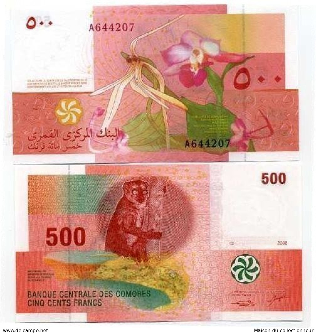 Billet De Collection COMORES Pk N° 15 - 500 Francs - Komoren