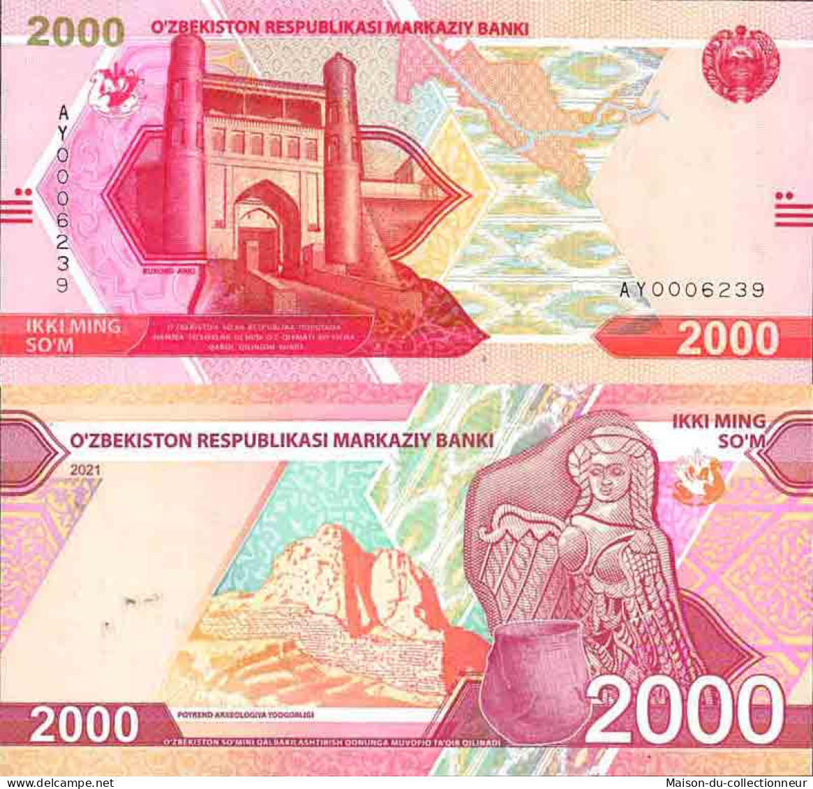 Billet De Banque Collection Ouzbékistan - W N° 87 - 2 000 Sum - Ouzbékistan