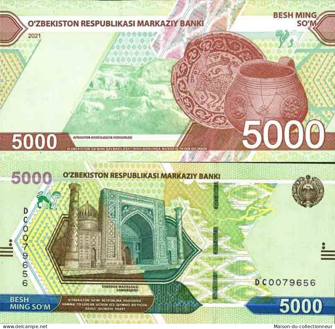 Billet De Banque Collection Ouzbékistan - W N° 88 - 5 000 Sum - Ouzbékistan