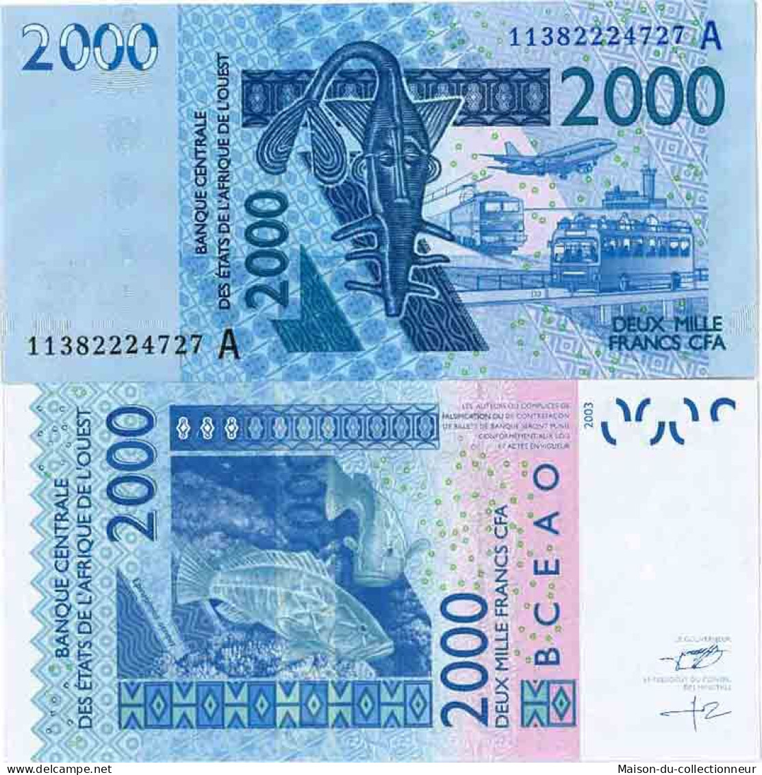 Billet De Banque Collection Afrique De L'ouest - PK N° 116A - 2 000 Francs - Costa D'Avorio