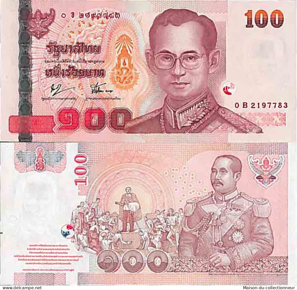 Billet De Banque Collection Thaïlande - PK N° 114 - 100 Baht - Thaïlande