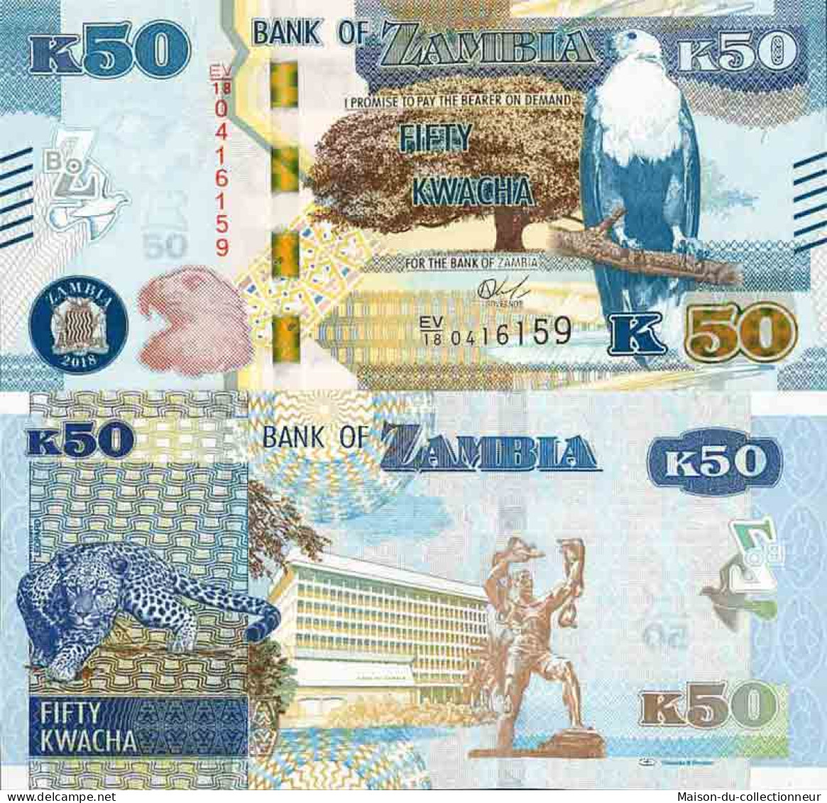 Billet De Banque Collection Zambie - PK N° 60 - 50 Kwacha - Zambie