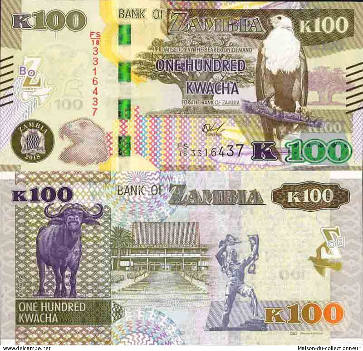 Billet De Banque Collection Zambie - PK N° 61 - 100 Kwacha - Zambie