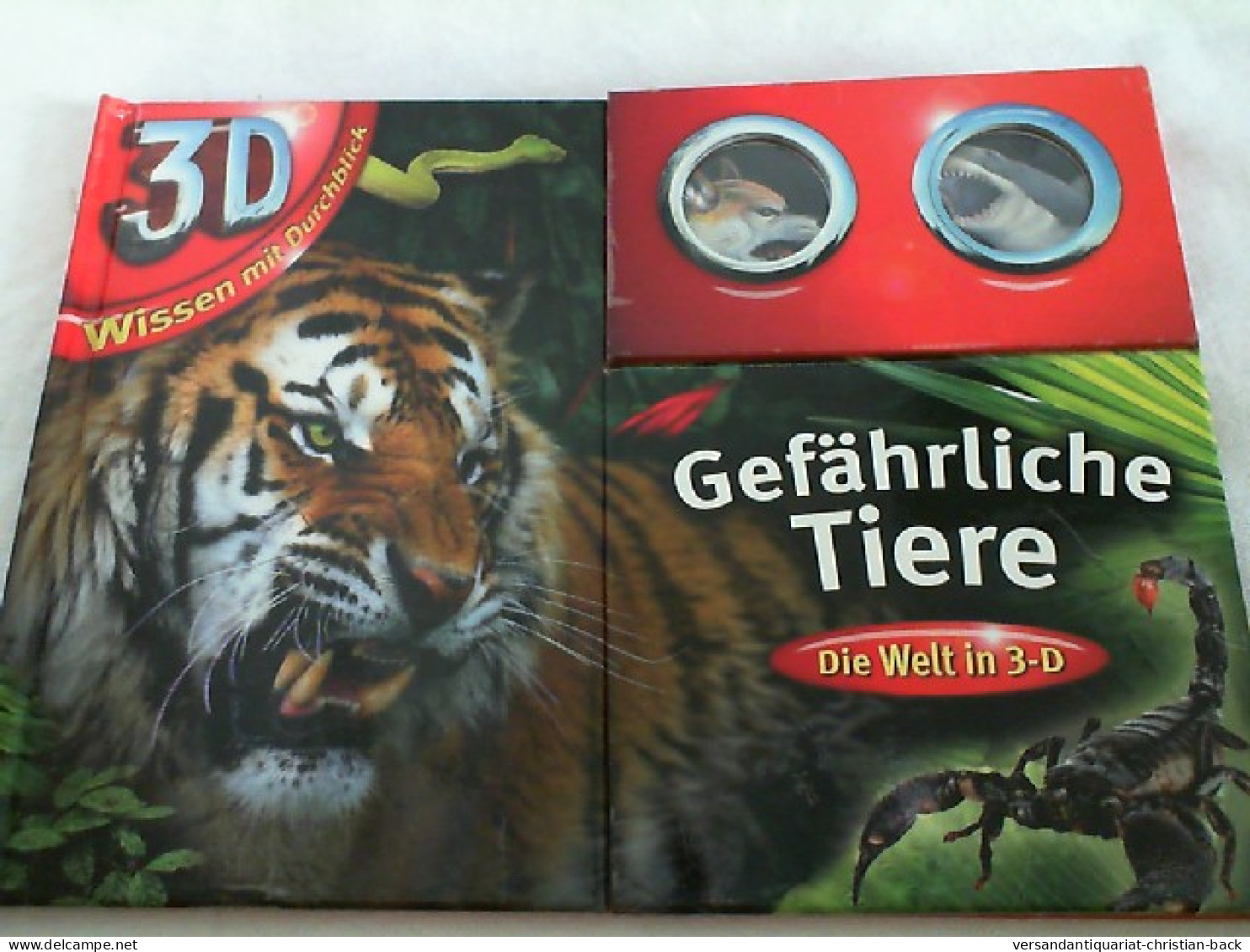 Gefährliche Tiere. Die Welt In 3-D. Mit Hochwertiger 3-D-Brille Zum Aufklappen. - Sonstige & Ohne Zuordnung