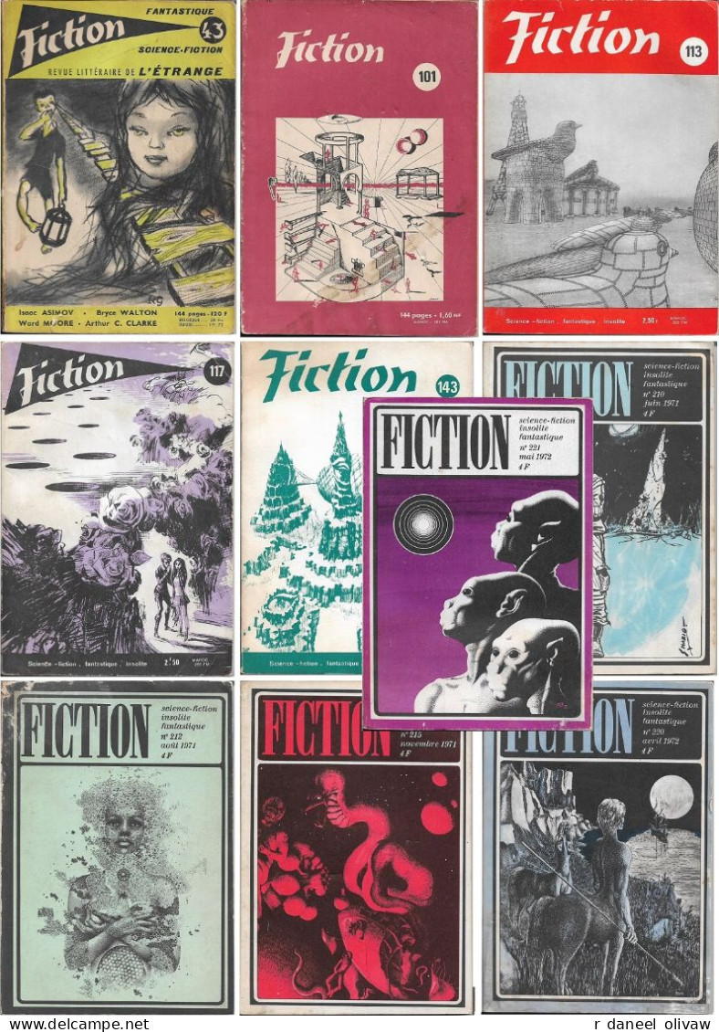 Lot 10 Fiction 1957 à 1972 (assez Bon état) - Fictie