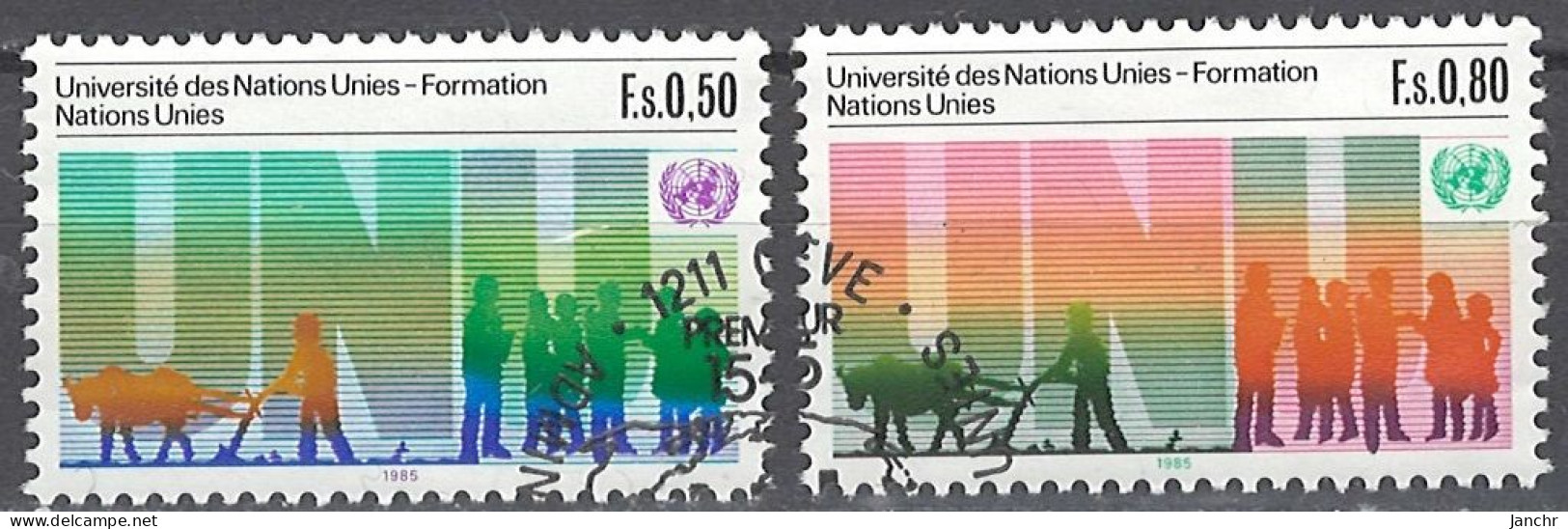 United Nations (UNO) - Geneva 1985. Mi.Nr. 129-130, Used O - Gebruikt
