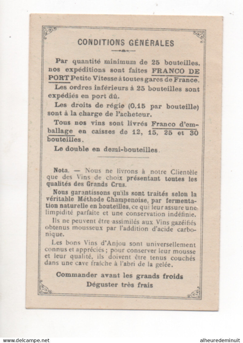 Tarif"GRANDS VINS D'ANJOU"VEUVE HENRY"Saumur"grands Vins STELLA"vins Mousseux"vins Blancs"vignes"viticulteur"vignoble" - Alcools